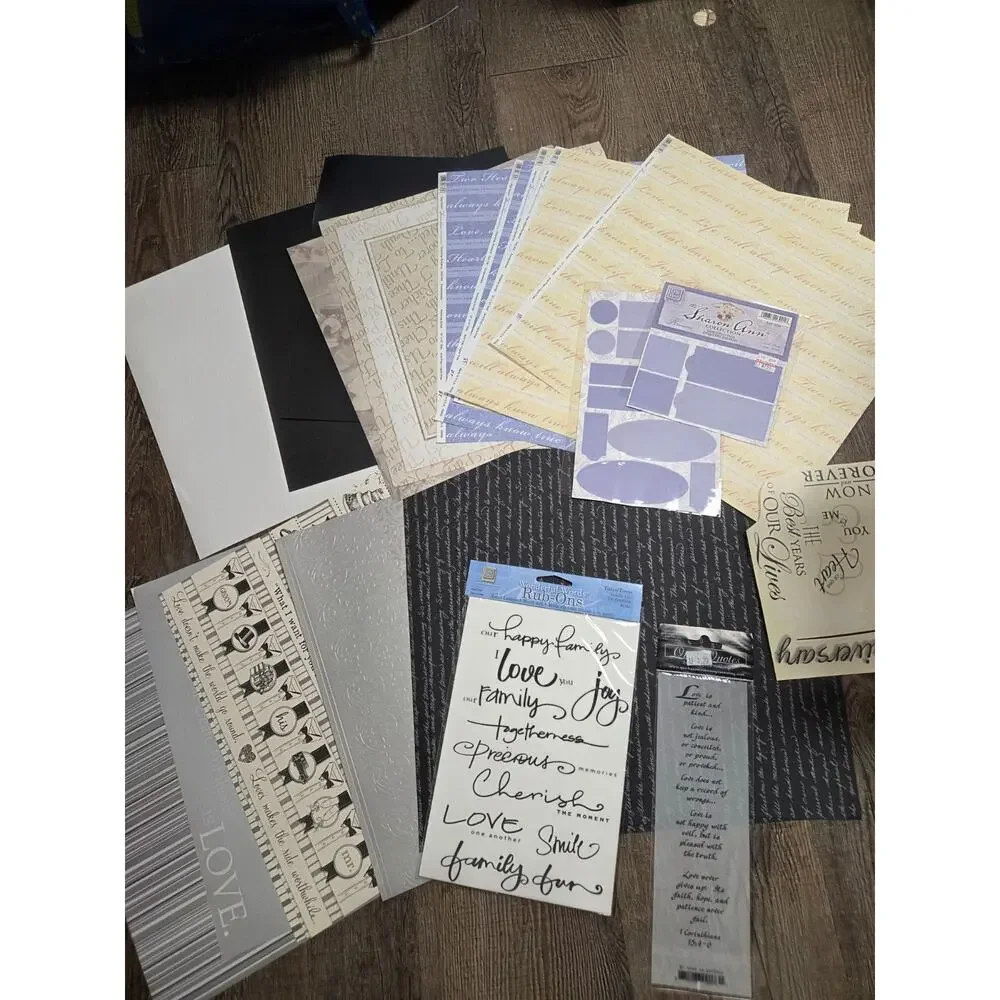 Deja Vu Scrapbook Pages Wedding Anniversary Papers Cardstock Stickers Kit Set